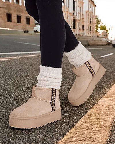 Королевская мода Короткие снежные сапоги для женщин Haluzi