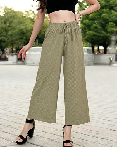 Royalfashion Женские широкие клетчатые брюки