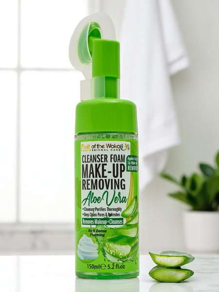 Очищаюча та зволожуюча пінка для обличчя з алое та щіточкою