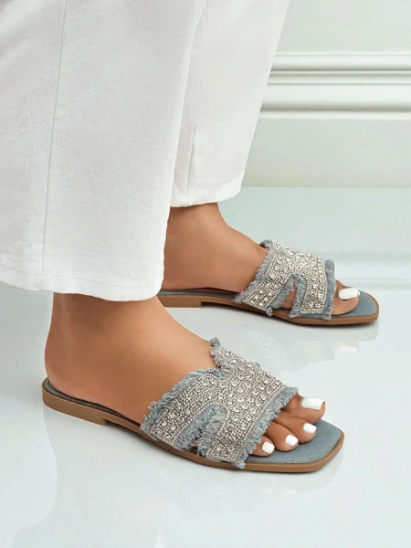 Royalfashion Жіночі капці з блискітками CrystalEase