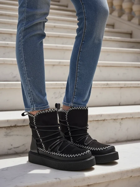 Royalfashion Женские зимние ботинки на шнуровке Siozi