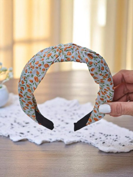 Royalfashion Обідок для волосся з бантом у квітковий візерунок Lilia