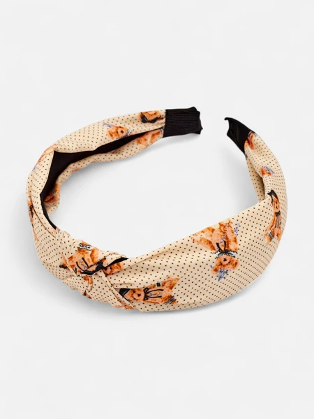 Royalfashion Пов'язка на волосся з плетінням у горошок і ведмедики