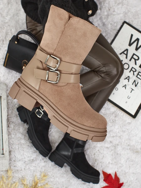 Високі жіночі ботильйони еко замшеві Callire