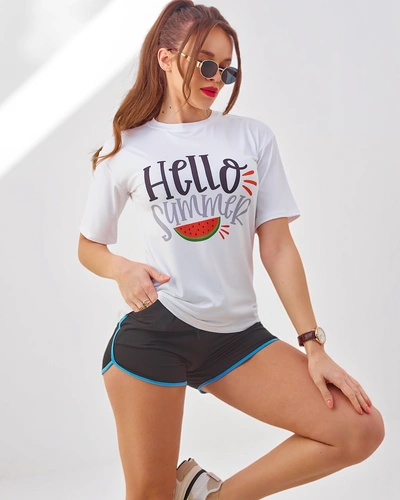 Royalfashion Жіночий спортивний комплект з футболкою та шортами Hello Summer