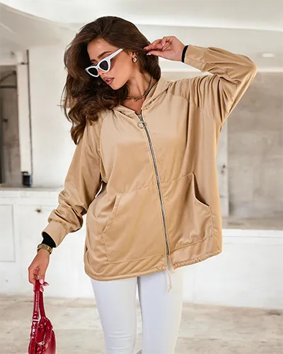 Жіночий світшот Royalfashion з капюшоном на блискавці