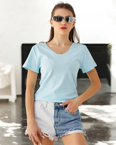 Женская хлопковая футболка Royalfashion с кружевом на спинке