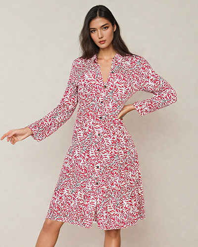 Royalfashion Жіноча сукня міді з принтом