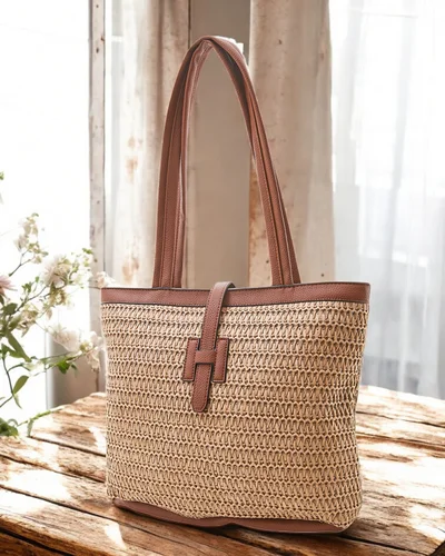 Royalfashion Велика солом'яна жіноча сумка