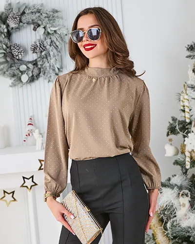 Рубашка Royalfashion для женщин с стразами