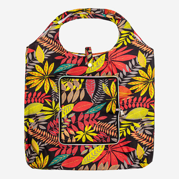 Оранжевая сумка шопер с принтом