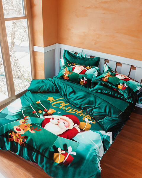 Різдвяна постільна білизна Royalfashion 140x200 комплект з 4-х частин