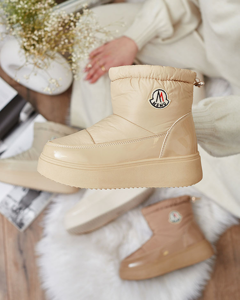 Royalfashion Жіночі черевики-сліпони для снігу бежевого кольору Ademra