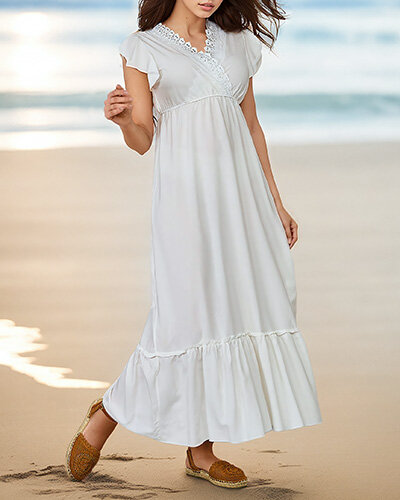 Жіноча довга сукня Royalfashion з мереживом