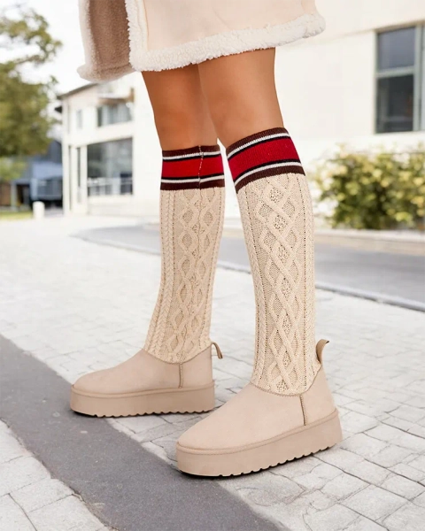 Женские зимние ботинки Royalfashion с валенком подобного вида Kokumi