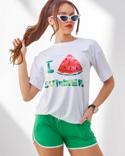 Royalfashion Женский спортивный комплект с футболкой и шортами Арбуз