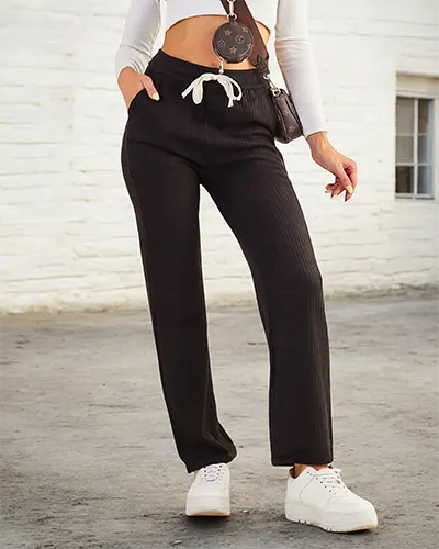Royalfashion Жіночі широкі брюки в рубчик PLUS SIZE
