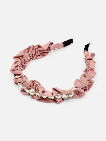Royalfashion Повязка на голову с оборками и жемчугом