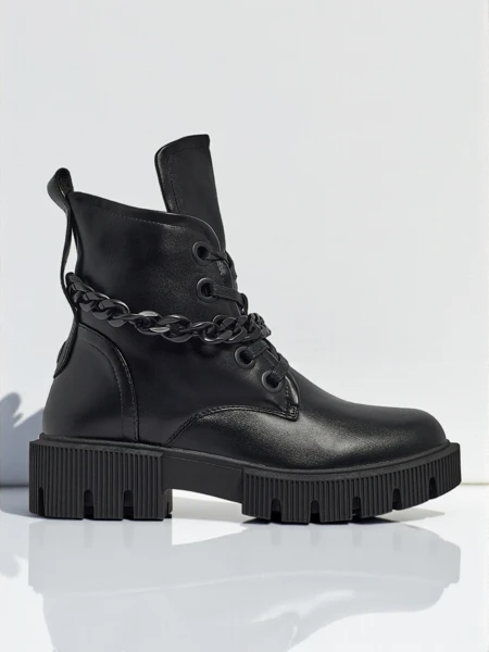 Еко шкіряні жіночі ботильйони Anviq на шнурівці