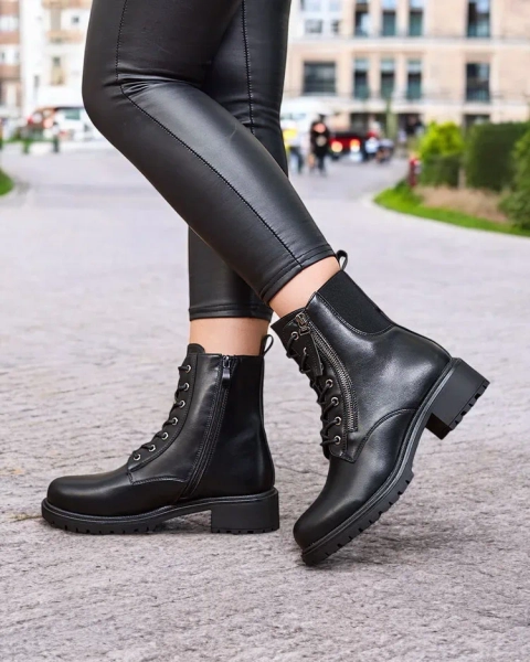 Royalfashion Черные женские сапоги-багги из экокожи Gaddaxa