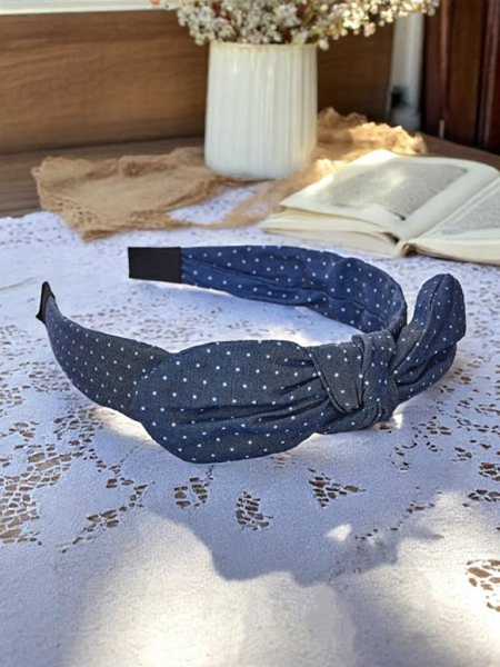 Royalfashion Ободок с бантом в горошек Lilka