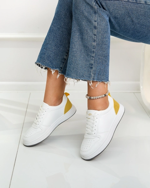 Royalfashion Біло-жовті класичні спортивні кросівки Colorburst Classics