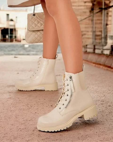 Royalfashion Бежеві жіночі черевики з екошкіри Gaddaxa