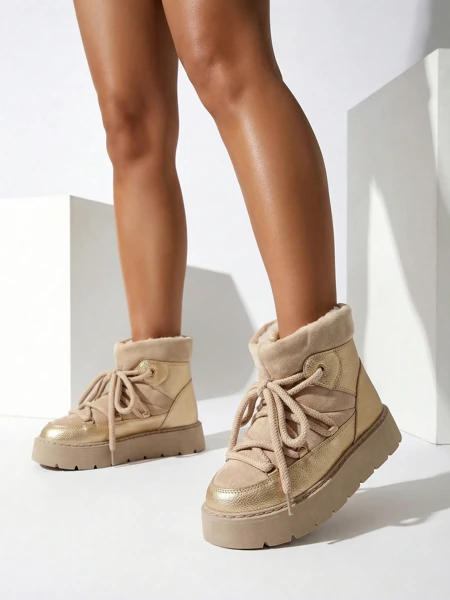 Жіночі зимові чоботи на шнурках Royalfashion Iniuc