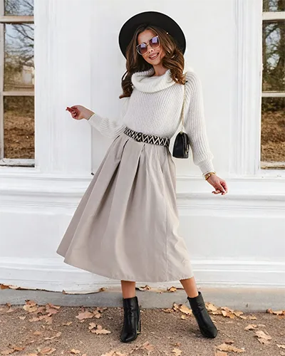 Спідниця-міді для жінок від Royalfashion у стилі кордуровий