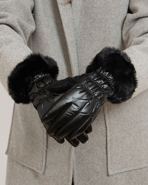 Жіночі чорні рукавички Royalfashion