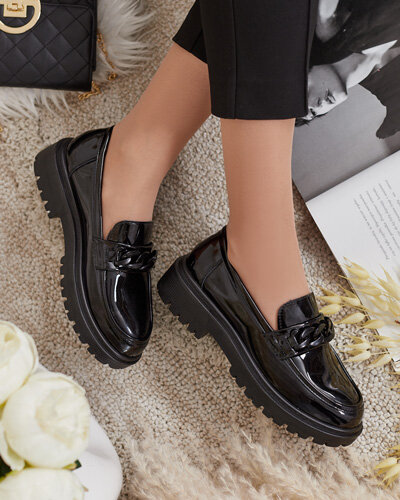 Royalfashion Женские лакированные мокасины с орнаментом Lehels