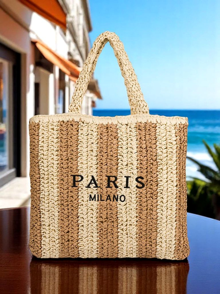 Royalfashion Велика жіноча сумка з соломи Солом'яна Смуга