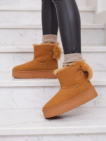 Royalfashion Boots a'la snow boots for women in camel color Goroggo