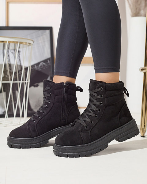 Женские утепленные ботинки-трапперы в черном колозре Tivica - Обувь