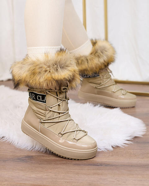 Royalfashion Светло-коричневые ботинки-слипы a'la snow boots for women Gomllo