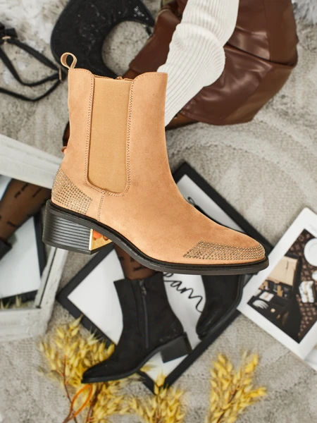 Ботильйони жіночі еко замшеві оздоблені цирконами TangleMist