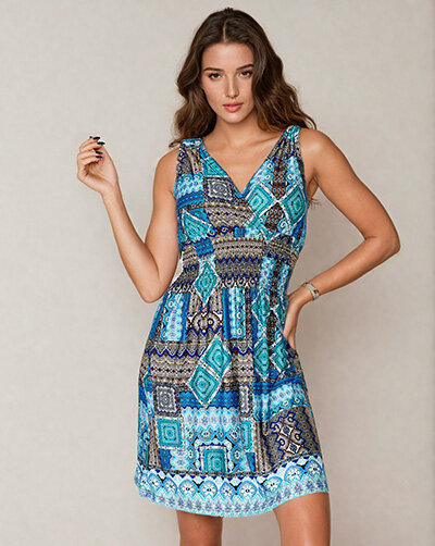 Royalfashion Жіноча сукня-міні з тканини з декоративним принтом