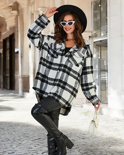 Жіноче бавовняне пальто-сорочка Royalfashion