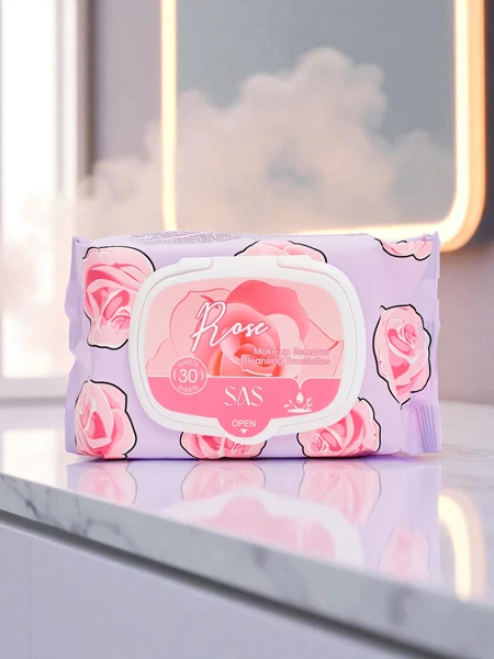 Rose Влажные салфетки для снятия макияжа 30 шт.