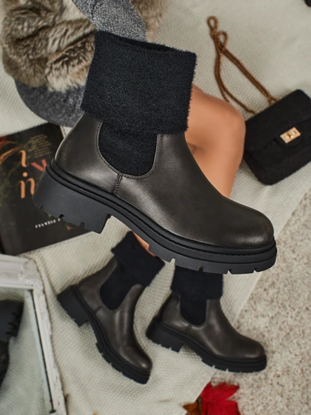 Женские ботинки из экокожи с мехом Kesy