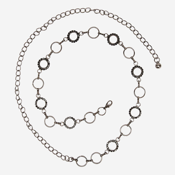 Чорний жіночий металевий ремінь