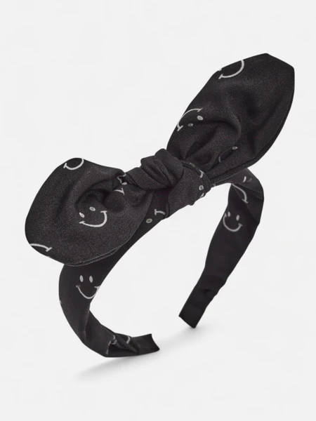 Royalfashion Детская повязка на голову с бантиком с принтом в виде улыбающихся лиц