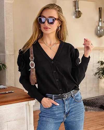 Женский свитер с расстегнутыми пуговицами Royalfashion