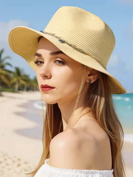 Royalfashion Женская соломенная шляпа Golden Halo