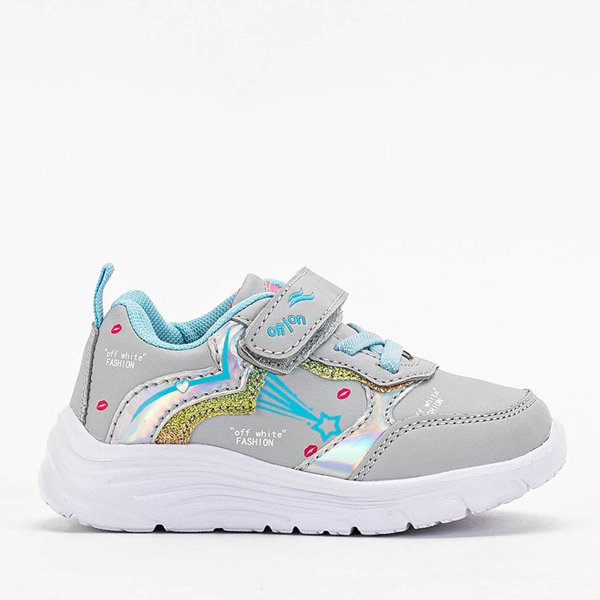 OUTLET Светло-серые спортивные туфли для девочек с принтом Jako- Footwear