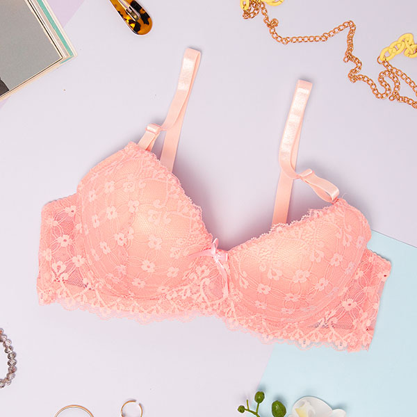 Жіночий бюстгальтер з рожевим мереживом - Нижня білизна