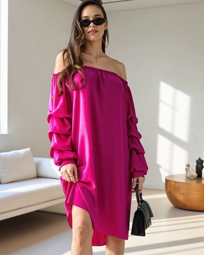 Royalfashion Гладке жіноче плаття а-ля Іспанія з рюшами