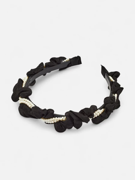 Royalfashion Пов'язка для волосся зі збиранням і перлинками