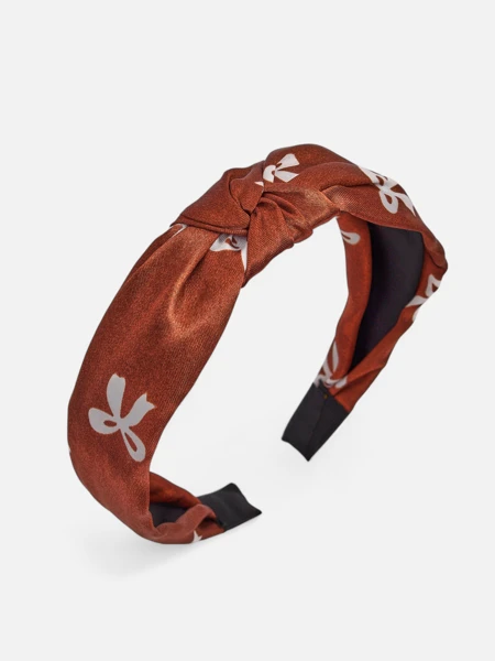 Royalfashion Пов'язка для волосся атласна з плетінням з принтом