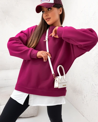 Женский свитшот Royalfashion из хлопка с съемным нижним краем